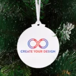 Palline di Natale in plexiglass bianco da 3 mm, personalizzate con il logo della tua azienda – un’idea regalo aziendale unica