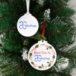 Palline di Natale in plexiglass bianco da 3 mm, personalizzate con il logo della tua azienda – un’idea regalo aziendale unica - immagine 6